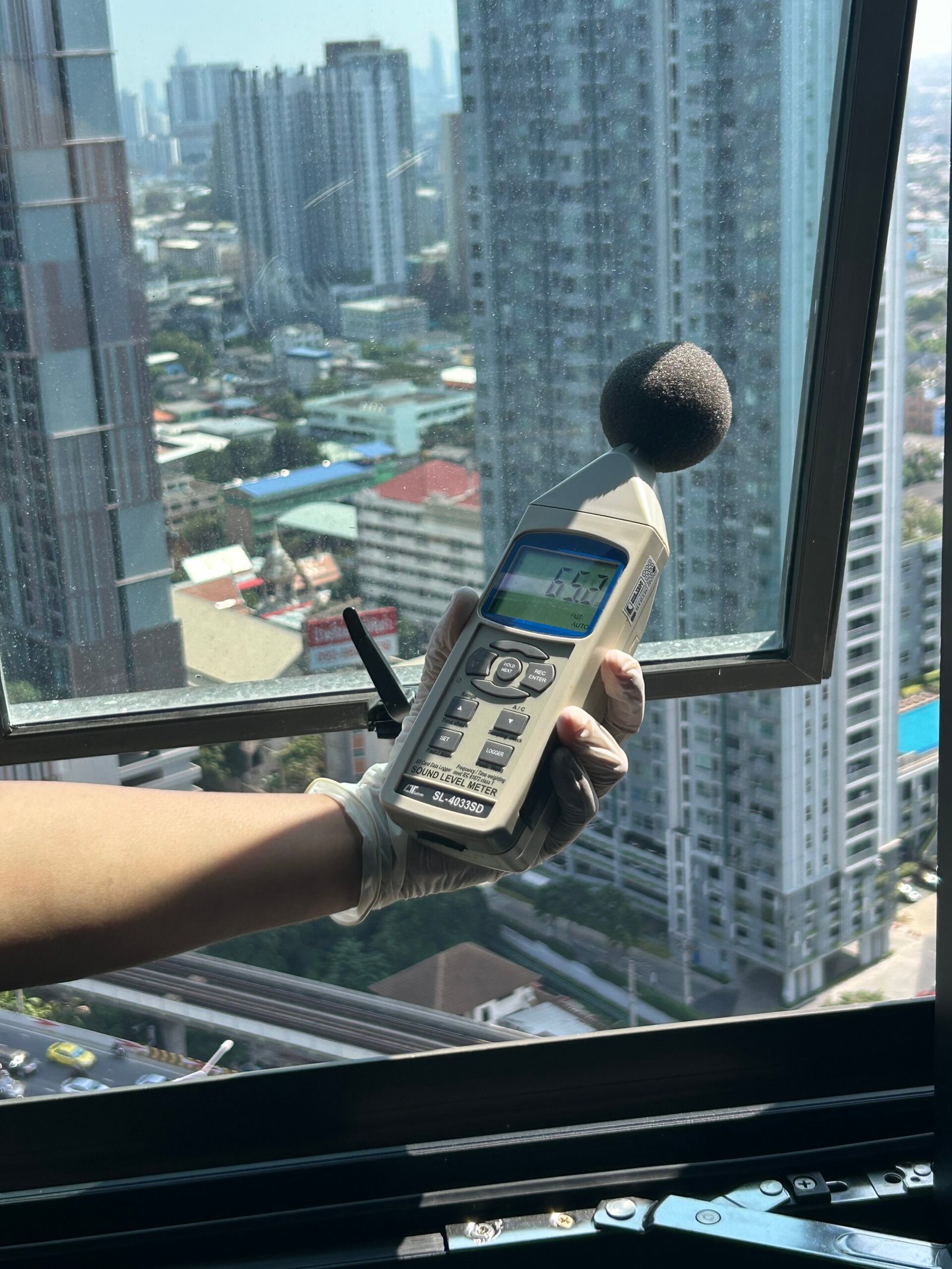 Soundproof glass installation at a rental property in Wutthakat, Bangkok